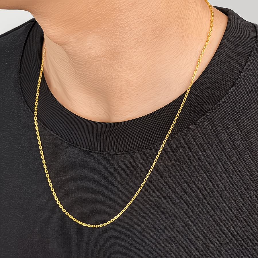 Minimalist O-Shaped Stainless Steel Chain Necklace, Unisex